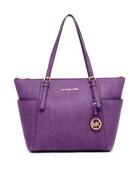 michael kors purple studded jet set travel tote|michael kors jet set luggage.